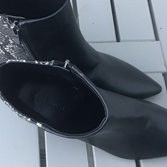 Nine West Snakeskin Print Embossed Ankle Booties - Picture 4 of 10